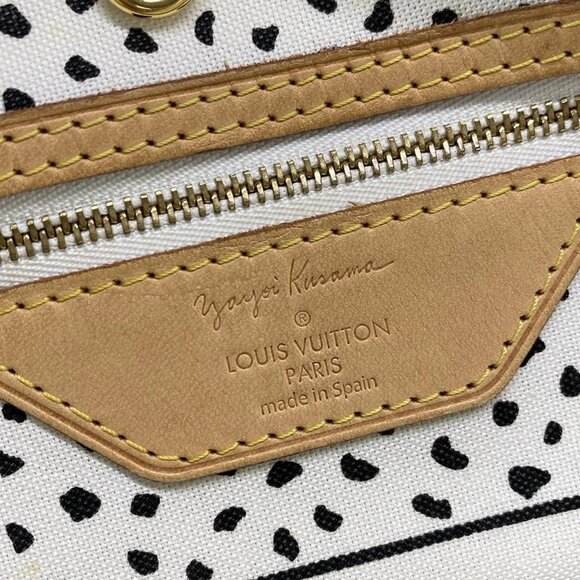 Auth LOUIS VUITTON Neverfull MM M40684 Blanc Louis Vuitton x Yayoi Kusama GI4122 - Picture 12 of 16